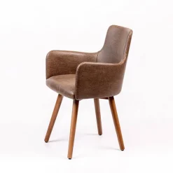 Sessio Anders Fauteuil rembourré avec pieds bois* Chaise De Cuisine|Chaise De Salle à Manger