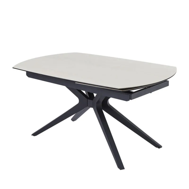 AngèleTable moderne extensible en céramique pieds métal* Table De Salle à Manger