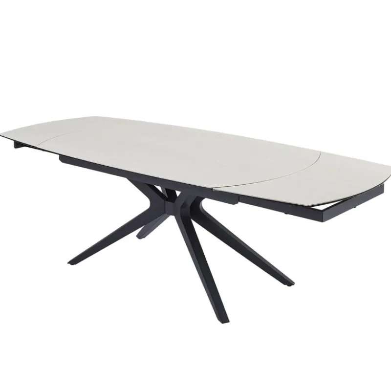 AngèleTable moderne extensible en céramique pieds métal* Table De Salle à Manger