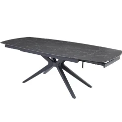 AngèleTable moderne extensible en céramique pieds métal* Table De Salle à Manger