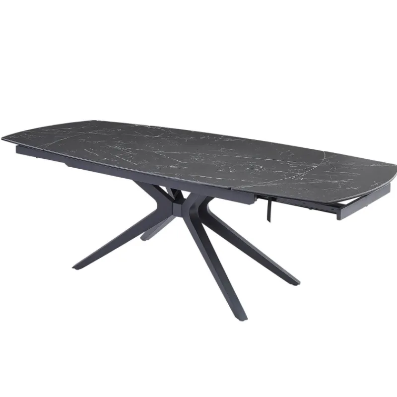 AngèleTable moderne extensible en céramique pieds métal* Table De Salle à Manger