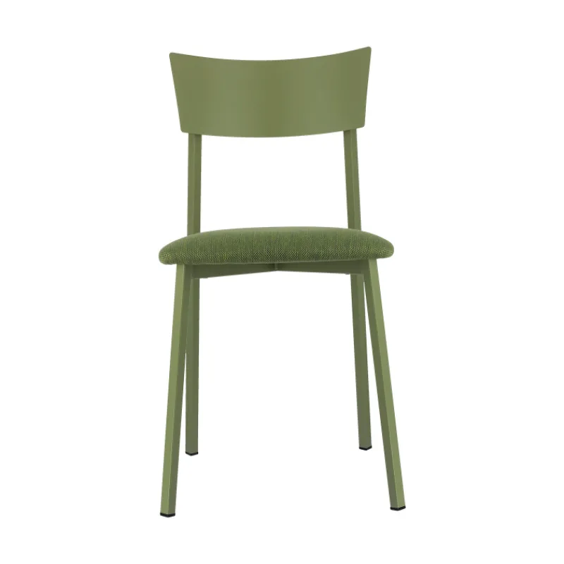 Carrier Anémone ® Chaise française avec assise en tissu rembourrée et dossier métal* Chaise De Salle à Manger