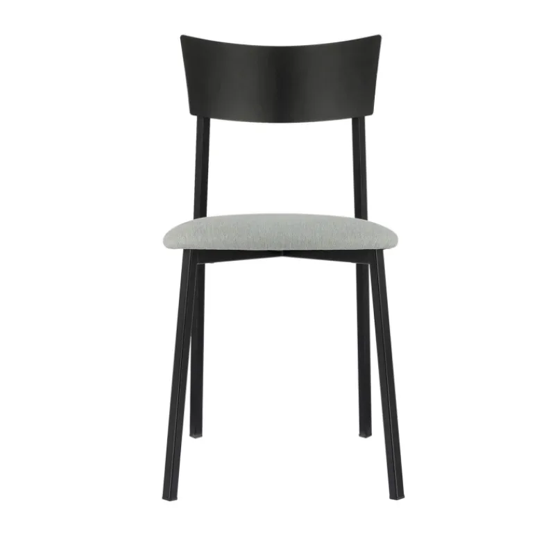 Carrier Anémone ® Chaise française avec assise en tissu rembourrée et dossier métal* Chaise De Salle à Manger
