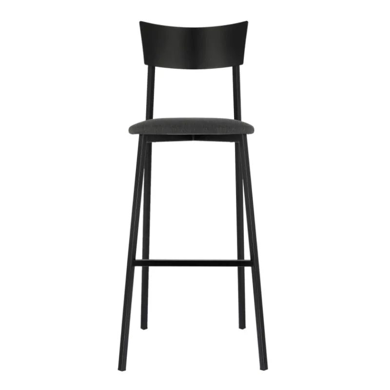 Carrier Anémone ® Tabouret de bar français avec assise en tissu rembourrée et dossier métal* Tabouret De Bar (assise +/- 80 Cm)