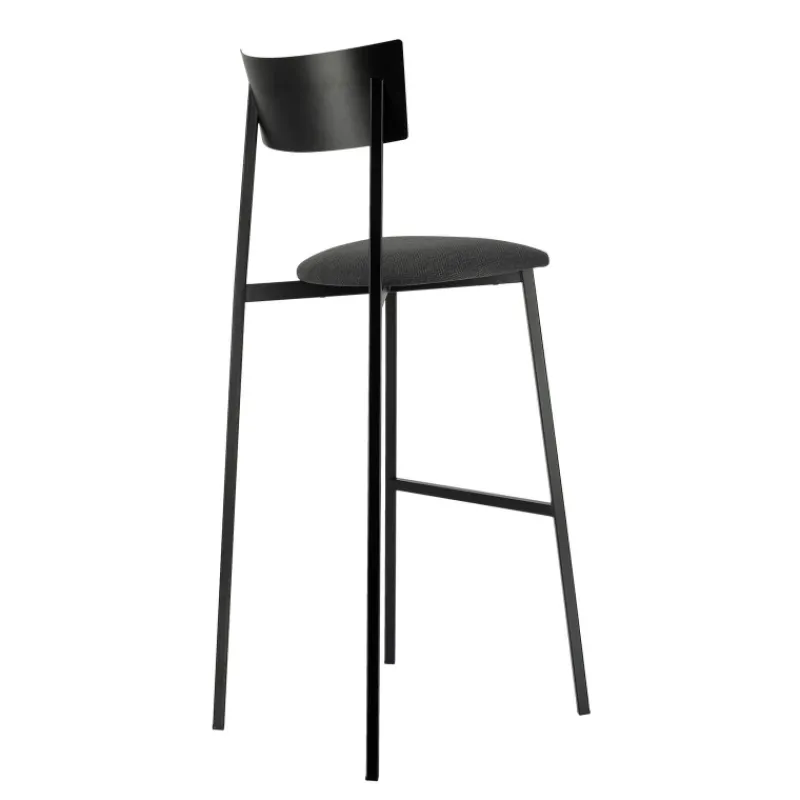Carrier Anémone ® Tabouret de bar français avec assise en tissu rembourrée et dossier métal* Tabouret De Bar (assise +/- 80 Cm)