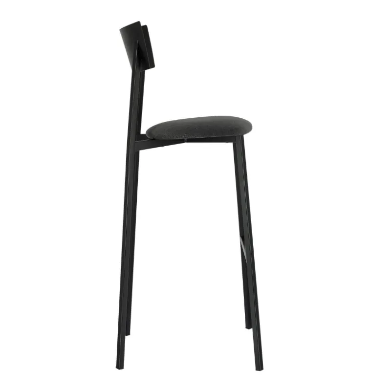 Carrier Anémone ® Tabouret de bar français avec assise en tissu rembourrée et dossier métal* Tabouret De Bar (assise +/- 80 Cm)