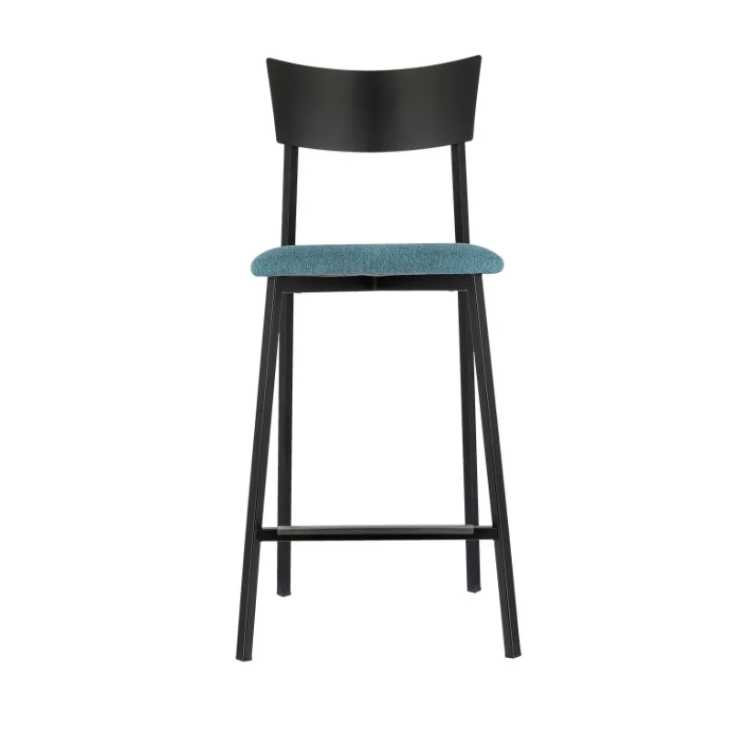 Carrier Anémone ® Tabouret snack français avec assise en tissu rembourrée et dossier métal* Tabouret Snack (assise +/- 65 Cm)|Tabouret De Bar (assise +/- 80 Cm)