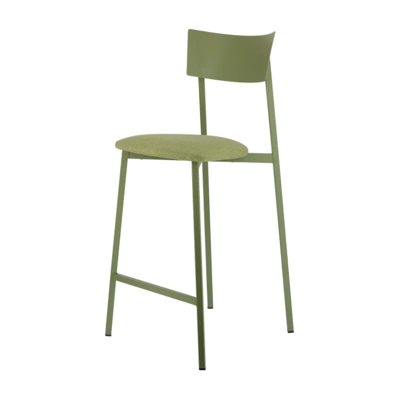 Carrier Anémone ® Tabouret snack français avec assise en tissu rembourrée et dossier métal* Tabouret Snack (assise +/- 65 Cm)|Tabouret De Bar (assise +/- 80 Cm)