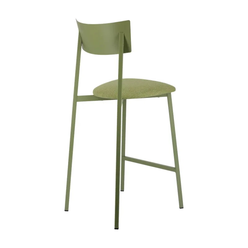 Carrier Anémone ® Tabouret snack français avec assise en tissu rembourrée et dossier métal* Tabouret Snack (assise +/- 65 Cm)|Tabouret De Bar (assise +/- 80 Cm)