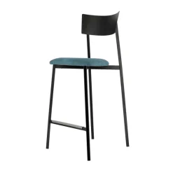 Carrier Anémone ® Tabouret snack français avec assise en tissu rembourrée et dossier métal* Tabouret Snack (assise +/- 65 Cm)|Tabouret De Bar (assise +/- 80 Cm)