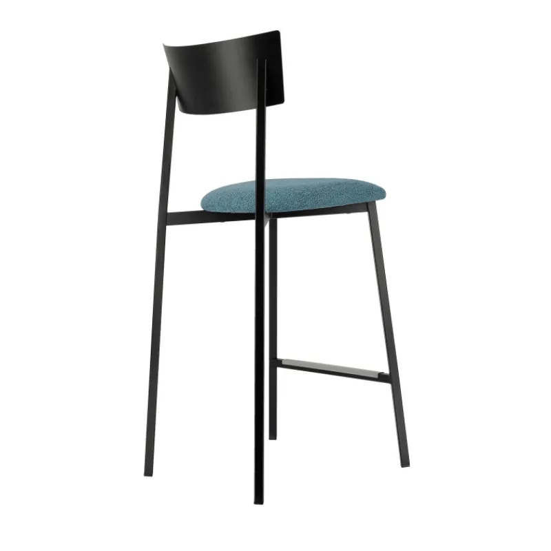 Carrier Anémone ® Tabouret snack français avec assise en tissu rembourrée et dossier métal* Tabouret Snack (assise +/- 65 Cm)|Tabouret De Bar (assise +/- 80 Cm)