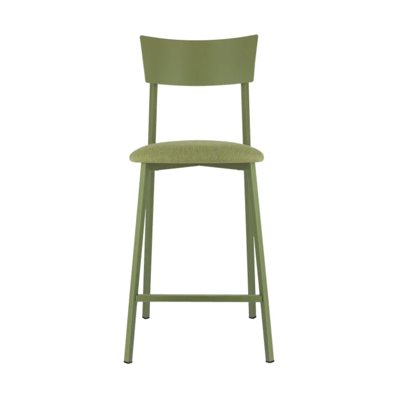 Carrier Anémone ® Tabouret snack français avec assise en tissu rembourrée et dossier métal* Tabouret Snack (assise +/- 65 Cm)|Tabouret De Bar (assise +/- 80 Cm)