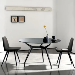 Sovet Italia Arkos Sovet® Table design ronde en verre fabrication Italienne* Table De Salle à Manger
