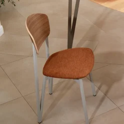 Carrier Artémis ® Chaise design française assise en tissu, dossier bois et pieds en métal* Chaise De Salle à Manger|Chaise Salon