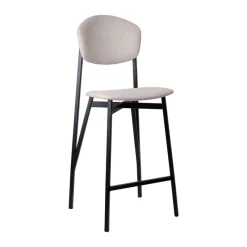 Carrier Artémis ® Tabouret snack design français assise et dossier en tissu dos en bois et pieds en métal* Tabouret Snack (assise +/- 65 Cm)|Tabouret De Bar (assise +/- 80 Cm)