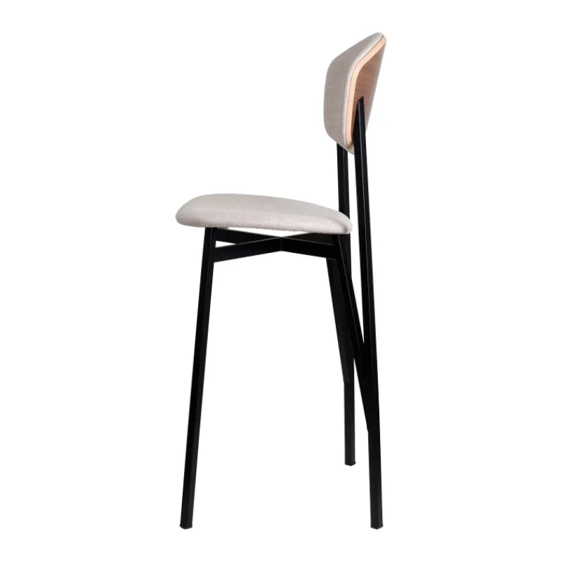 Carrier Artémis ® Tabouret snack design français assise et dossier en tissu dos en bois et pieds en métal* Tabouret Snack (assise +/- 65 Cm)|Tabouret De Bar (assise +/- 80 Cm)