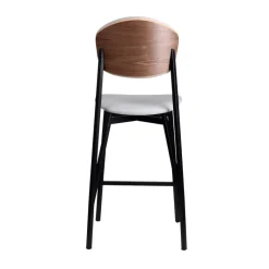 Carrier Artémis ® Tabouret snack design français assise en simili dossier bois et pieds en métal* Tabouret Snack (assise +/- 65 Cm)|Tabouret De Bar (assise +/- 80 Cm)