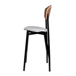 Carrier Artémis ® Tabouret snack design français assise en simili dossier bois et pieds en métal* Tabouret Snack (assise +/- 65 Cm)|Tabouret De Bar (assise +/- 80 Cm)