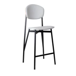 Carrier Artémis ® Tabouret snack design français assise et dossier en simili dos bois et pieds en métal* Tabouret Snack (assise +/- 65 Cm)|Tabouret De Bar (assise +/- 80 Cm)