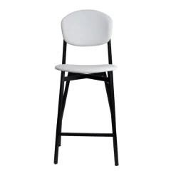 Carrier Artémis ® Tabouret snack design français assise et dossier en simili dos bois et pieds en métal* Tabouret Snack (assise +/- 65 Cm)|Tabouret De Bar (assise +/- 80 Cm)