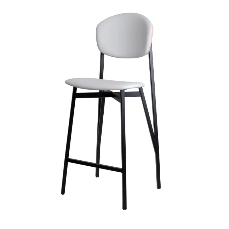 Carrier Artémis ® Tabouret snack design français assise et dossier en simili dos bois et pieds en métal* Tabouret Snack (assise +/- 65 Cm)|Tabouret De Bar (assise +/- 80 Cm)