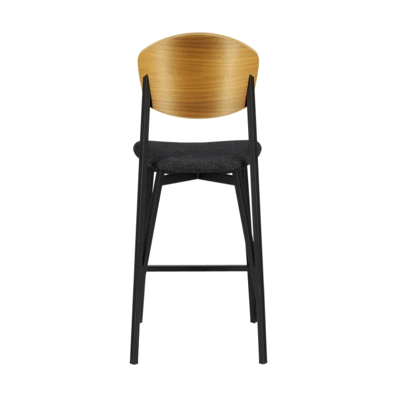 Carrier Artémis ® Tabouret snack design français assise en tissu dossier bois et pieds en métal* Tabouret Snack (assise +/- 65 Cm)|Tabouret De Bar (assise +/- 80 Cm)