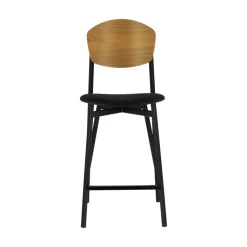 Carrier Artémis ® Tabouret snack design français assise en tissu dossier bois et pieds en métal* Tabouret Snack (assise +/- 65 Cm)|Tabouret De Bar (assise +/- 80 Cm)