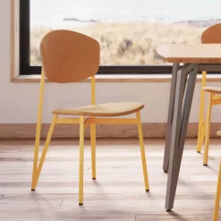 Carrier Artémis XL ® Chaise design française avec assise en tissu, dos du dossier bois et pieds en métal* Chaise De Salle à Manger|Chaise Salon
