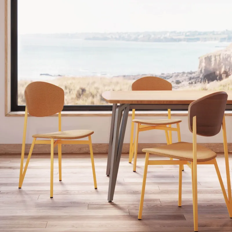 Carrier Artémis XL ® Chaise design française avec assise en tissu, dos du dossier bois et pieds en métal* Chaise De Salle à Manger|Chaise Salon