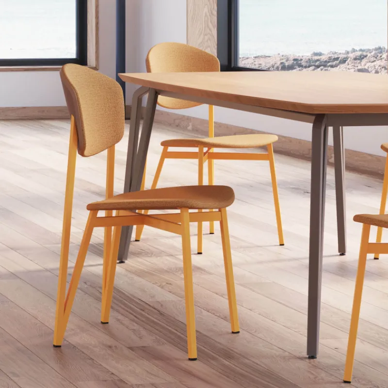 Carrier Artémis XL ® Chaise design française avec assise en tissu, dos du dossier bois et pieds en métal* Chaise De Salle à Manger|Chaise Salon