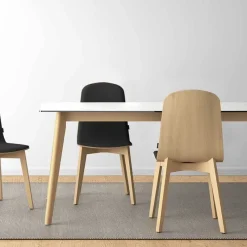 Cancio Atlas Table scandinave extensible en céramique avec pieds en bois* Table De Salle à Manger