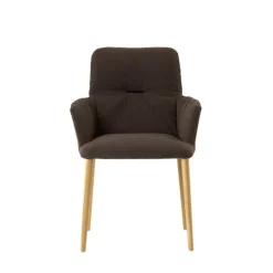 Mobitec Aura ® Chaise avec accoudoirs style cocooning en tissu et pieds bois* Chaise De Salle à Manger|Chaise Salon