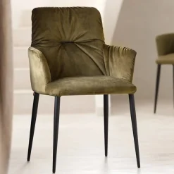 Mobitec Aura ® Chaise avec accoudoirs moderne tissu et pieds en métal* Chaise De Salle à Manger|Chaise Salon