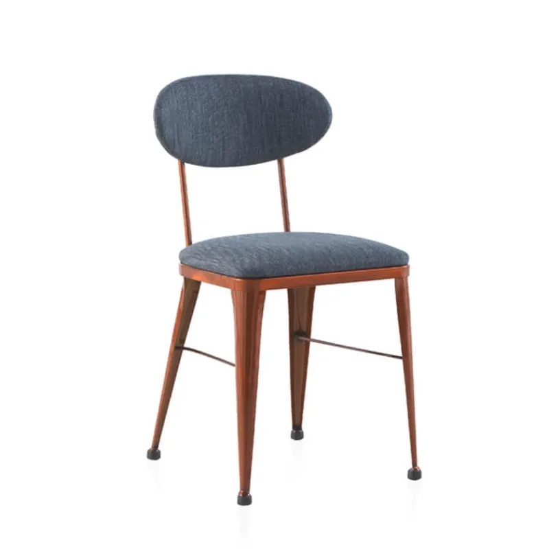 Jayso Austin Chaise industrielle confortable en métal et tissu* Chaise De Salle à Manger