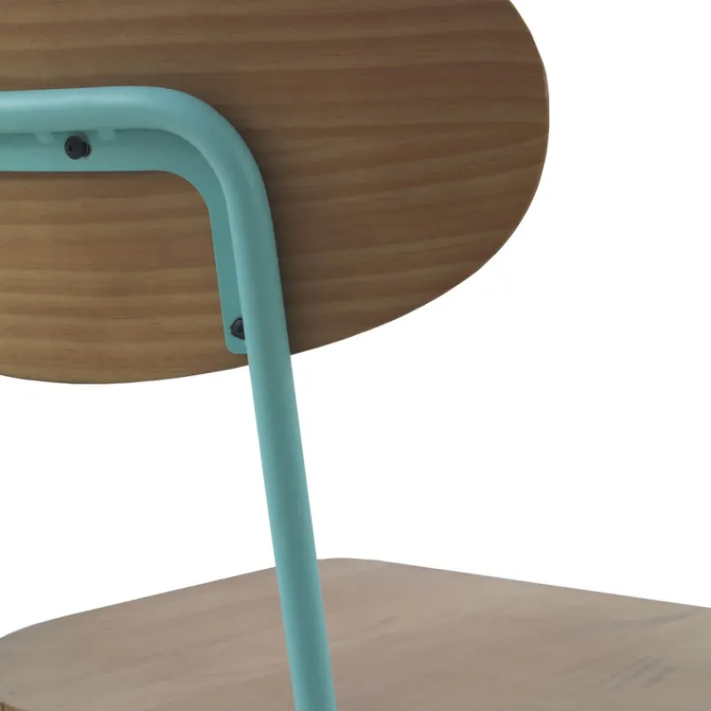 Jayso Austin Chaise industrielle vintage en bois et métal* Chaise De Cuisine|Chaise De Salle à Manger