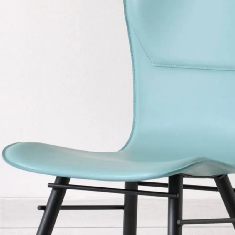Airnova Avenue Chaise rétro design en croûte de cuir et métal* Chaise De Salle à Manger|Chaise Salon