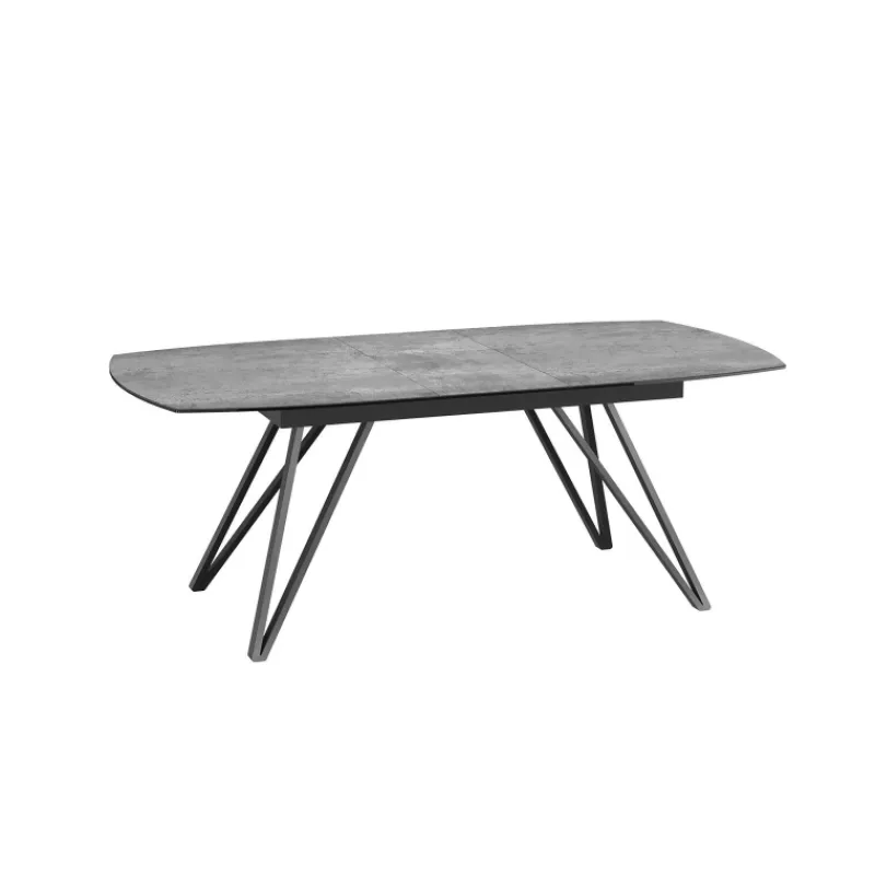Akante BabyloneTable en céramique extensible avec pieds design en métal noir* Table De Salle à Manger