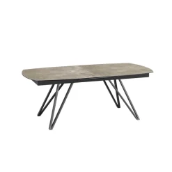 Akante BabyloneTable en céramique extensible avec pieds design en métal noir* Table De Salle à Manger