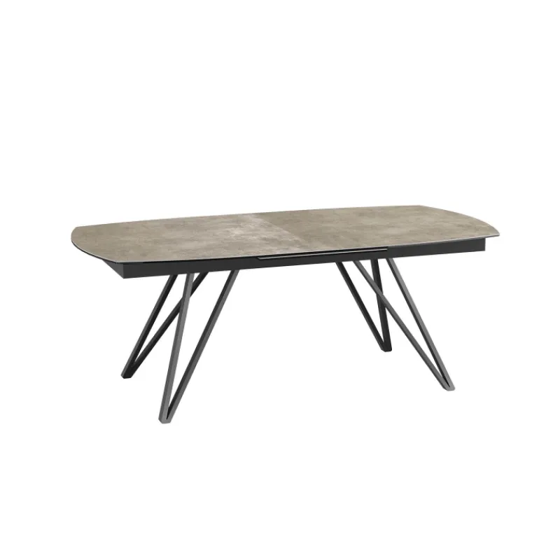 Akante BabyloneTable en céramique extensible avec pieds design en métal noir* Table De Salle à Manger