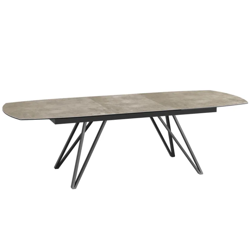 Akante BabyloneTable en céramique extensible avec pieds design en métal noir* Table De Salle à Manger