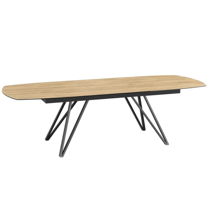 Akante BabyloneTable en céramique extensible avec pieds design en métal noir* Table De Salle à Manger
