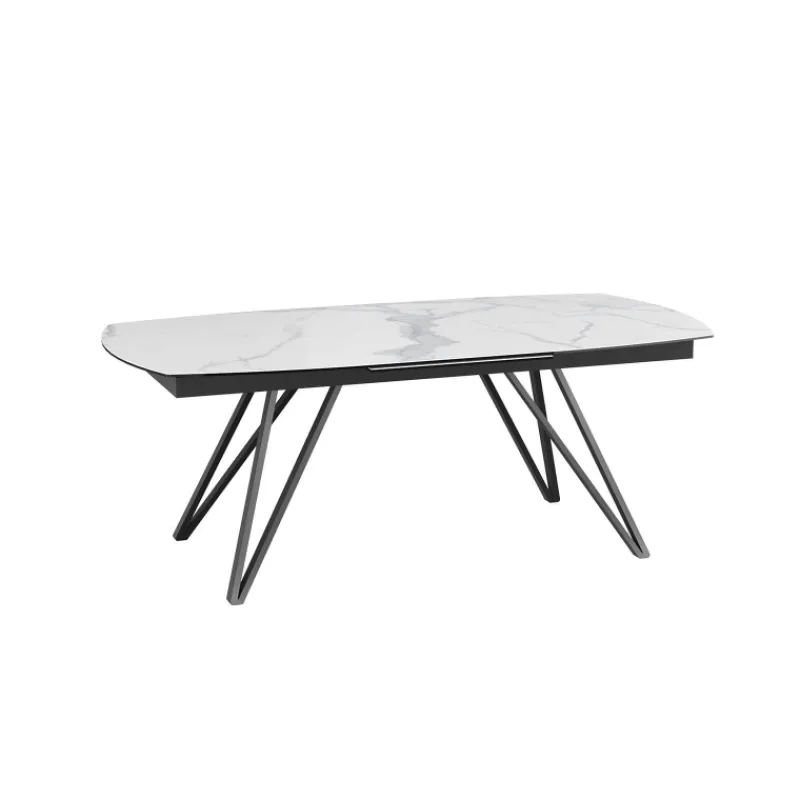 Akante BabyloneTable en céramique extensible avec pieds design en métal noir* Table De Salle à Manger