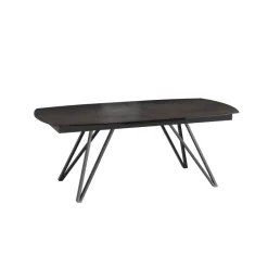 Akante BabyloneTable en céramique extensible avec pieds design en métal noir* Table De Salle à Manger