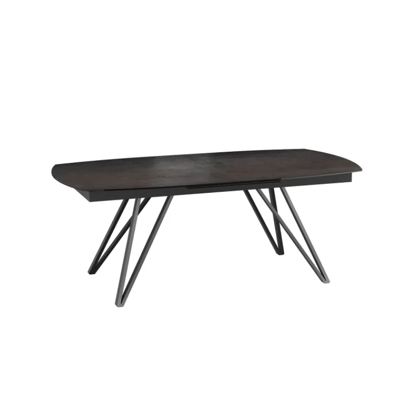 Akante BabyloneTable en céramique extensible avec pieds design en métal noir* Table De Salle à Manger