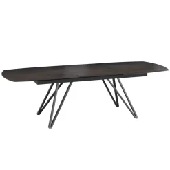 Akante BabyloneTable en céramique extensible avec pieds design en métal noir* Table De Salle à Manger