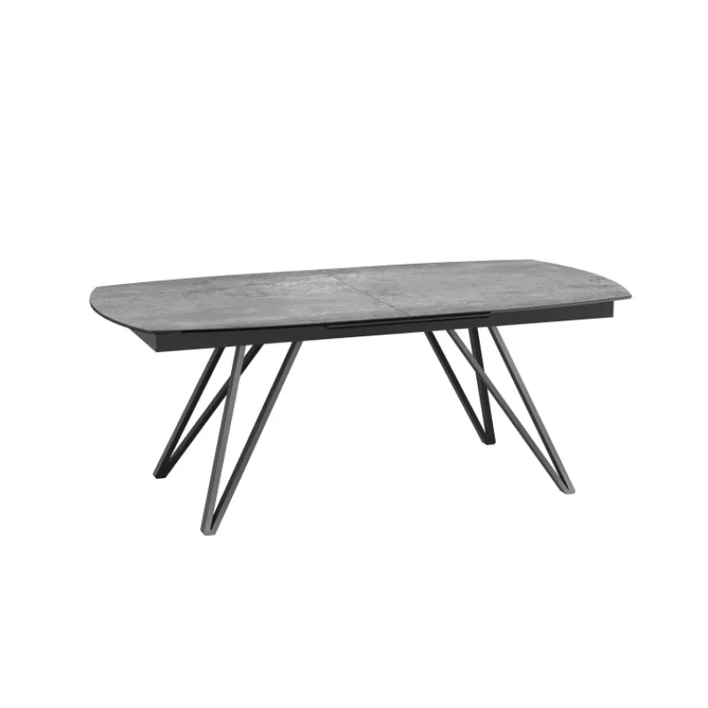 Akante BabyloneTable en céramique extensible avec pieds design en métal noir* Table De Salle à Manger