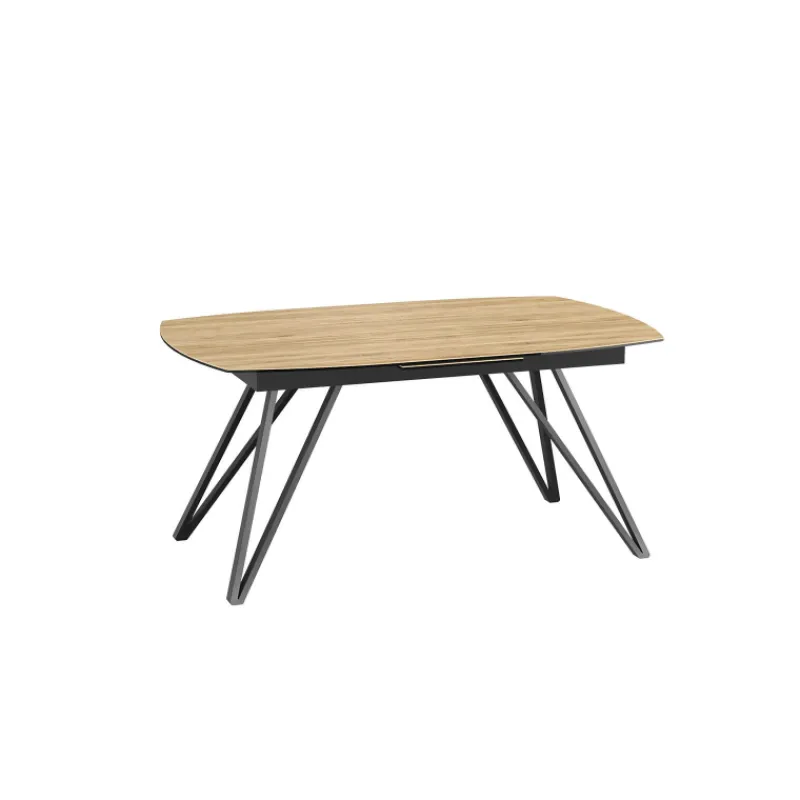 Akante BabyloneTable en céramique extensible avec pieds design en métal noir* Table De Salle à Manger