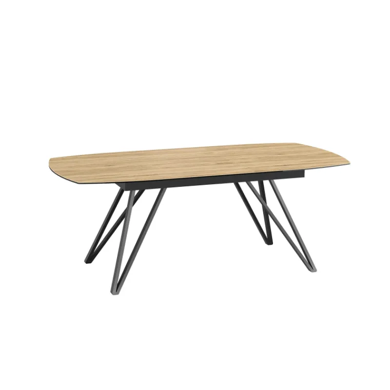 Akante BabyloneTable en céramique extensible avec pieds design en métal noir* Table De Salle à Manger