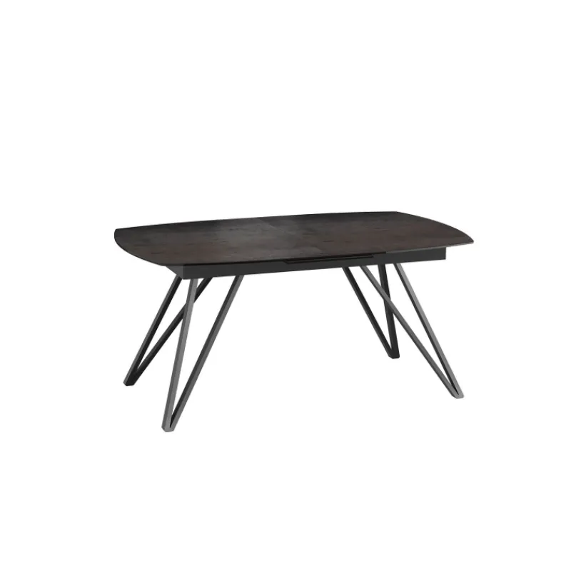 Akante BabyloneTable en céramique extensible avec pieds design en métal noir* Table De Salle à Manger