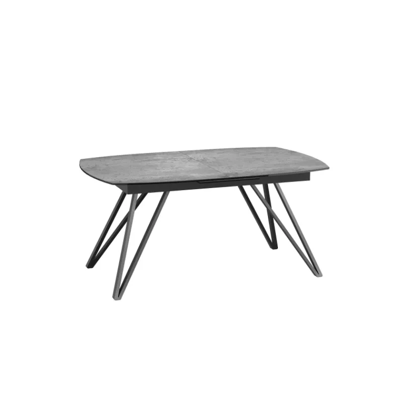 Akante BabyloneTable en céramique extensible avec pieds design en métal noir* Table De Salle à Manger